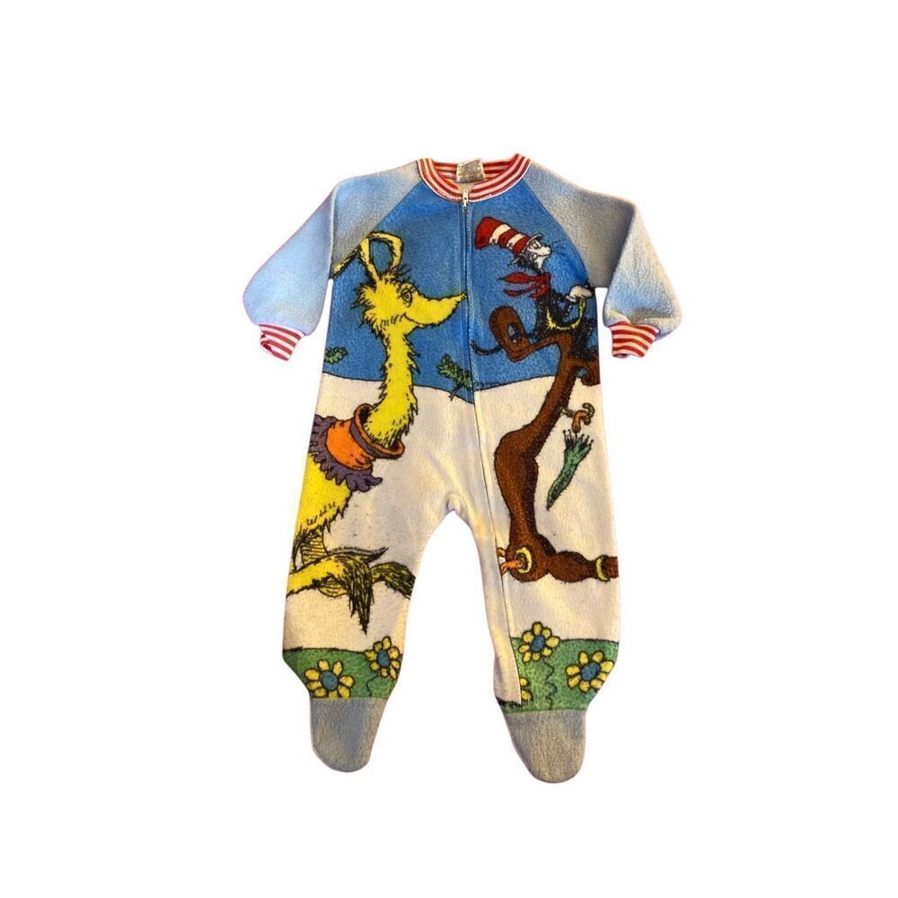 Dr. Seuss vintage baby Fleece full zip sleeper S/12 months
